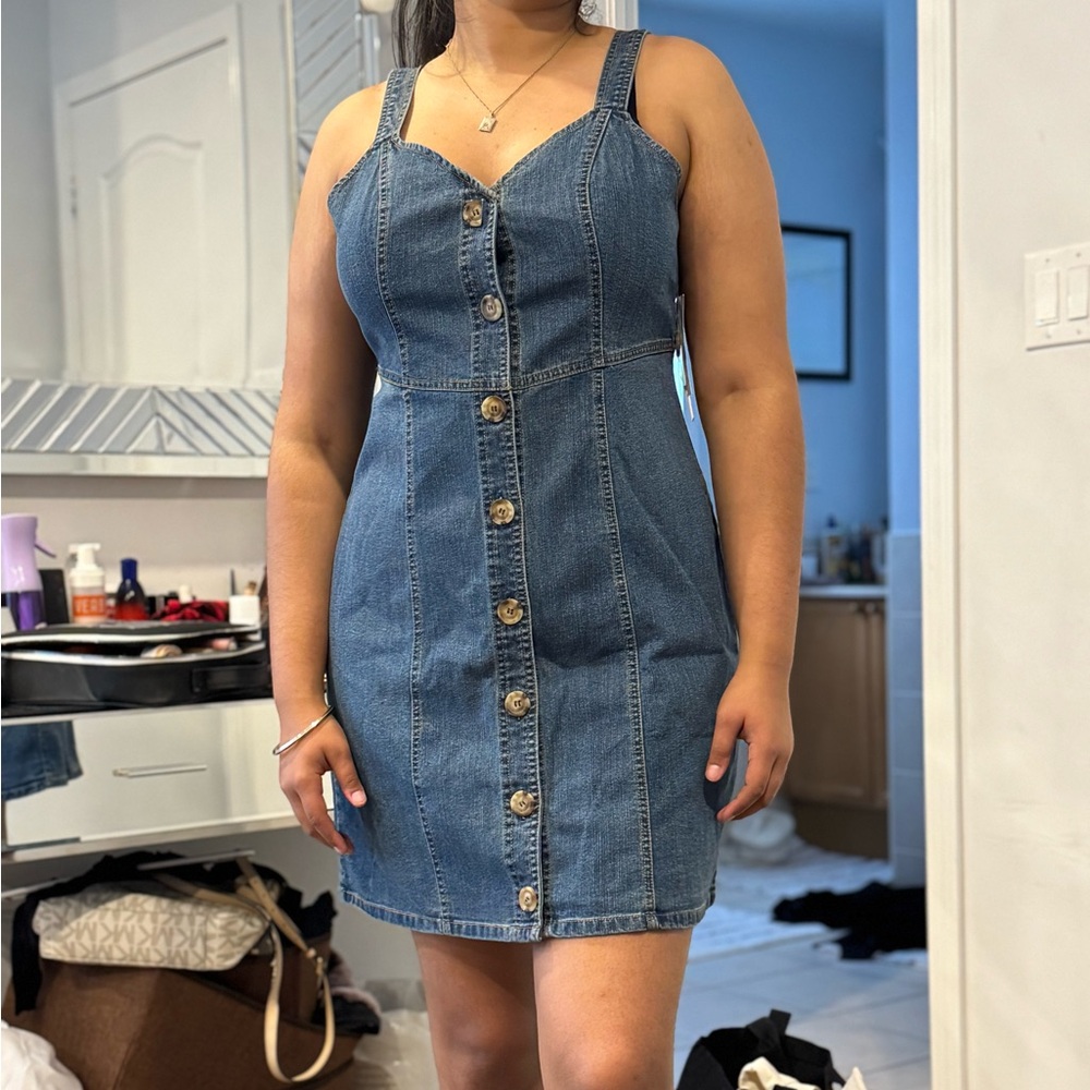 Design Lab Lord & Taylor Blue Denim Dress